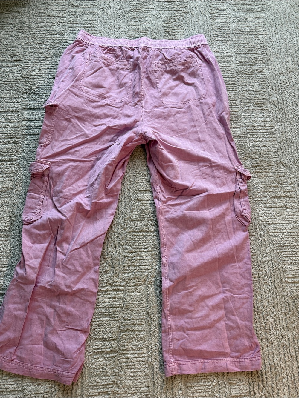 Pink Cargo Pants with Drawstring Waist - Picture 3 of 3